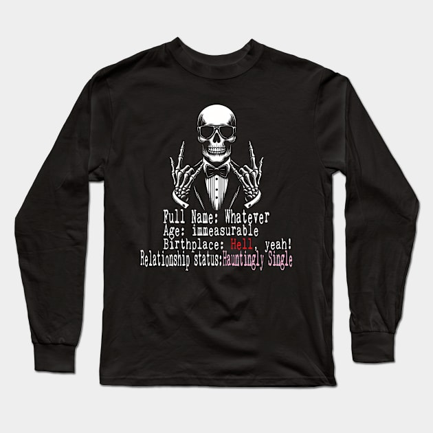 Charming Bones: Single & Metalhead Long Sleeve T-Shirt by MetalByte